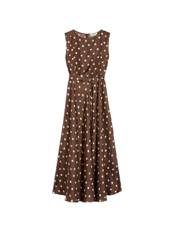 S Max Mara SMMMARTINA polka-dot Pattern Midi Dress | Brown | FARFETCH