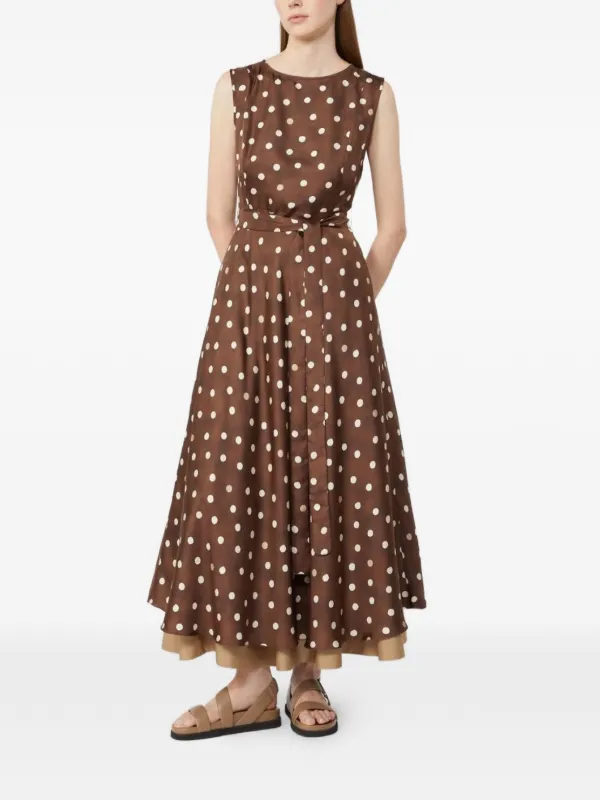 S Max Mara SMMMARTINA polka-dot Pattern Midi Dress | Brown | FARFETCH S Max Mara SMMMARTINA polka-dot Pattern Midi Dress | Brown | FARFETCH