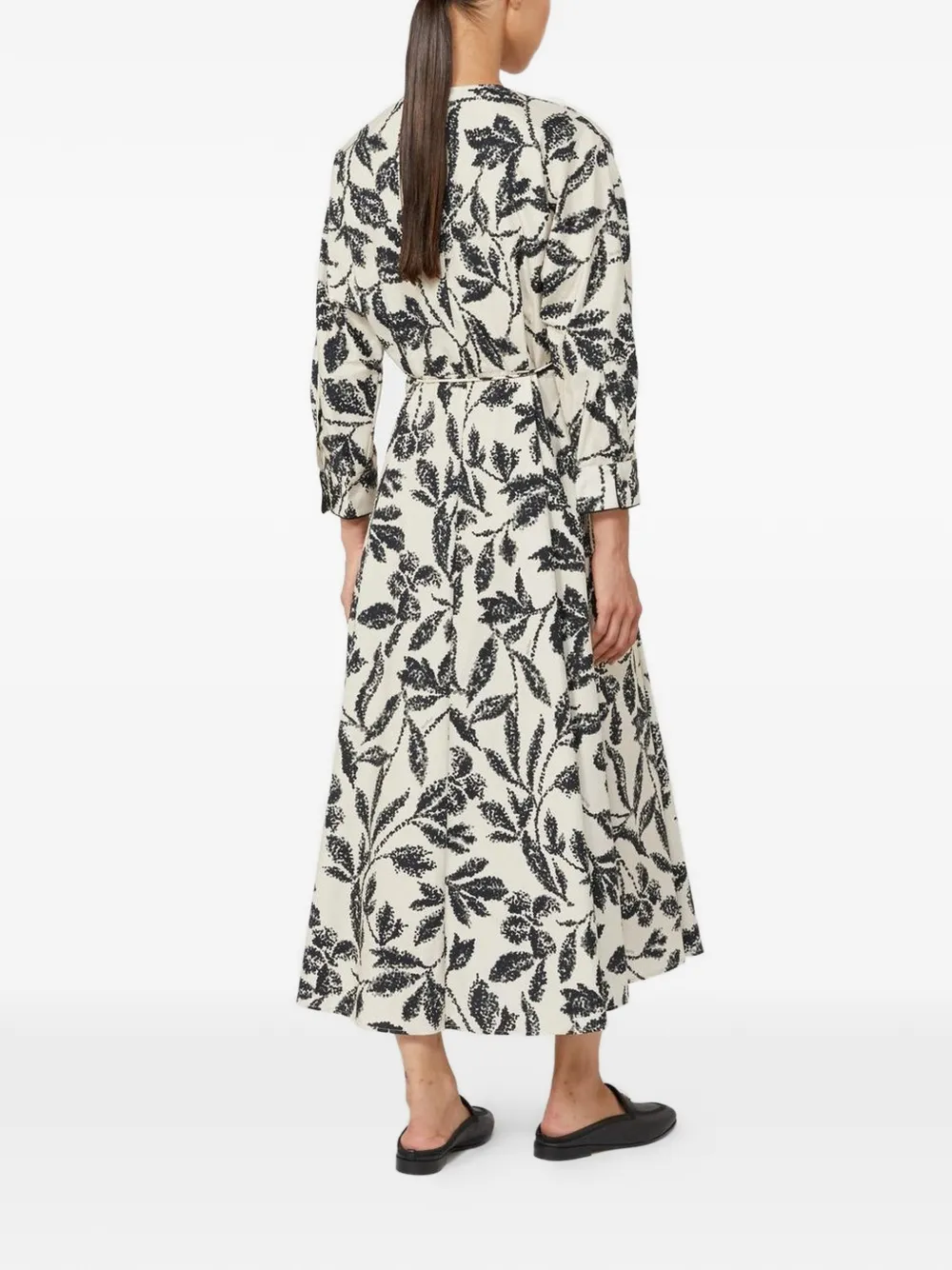 Max Mara Midi-jurk met bloemenprint Beige
