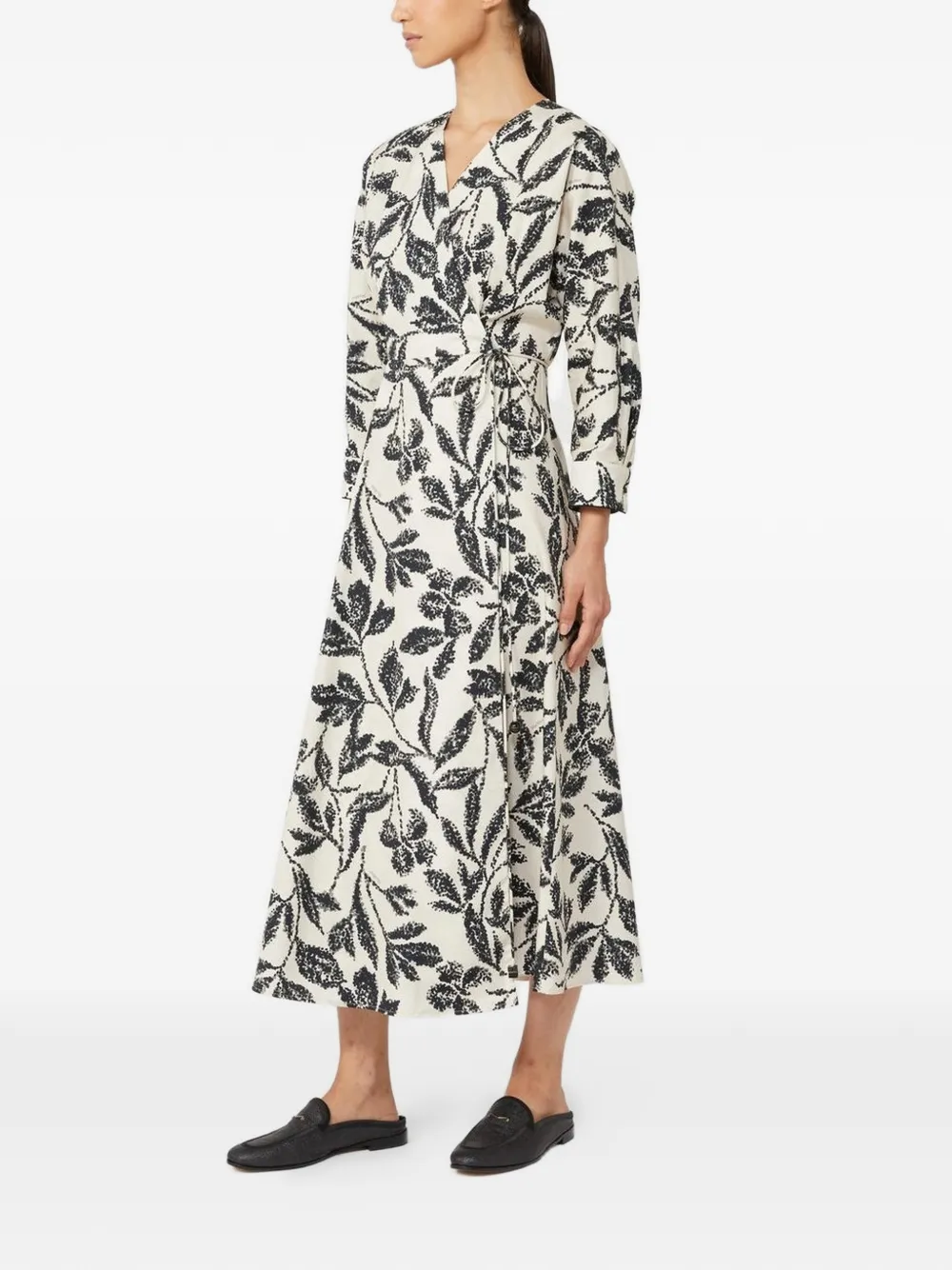Max Mara floral-print midi dress - Toni neutri