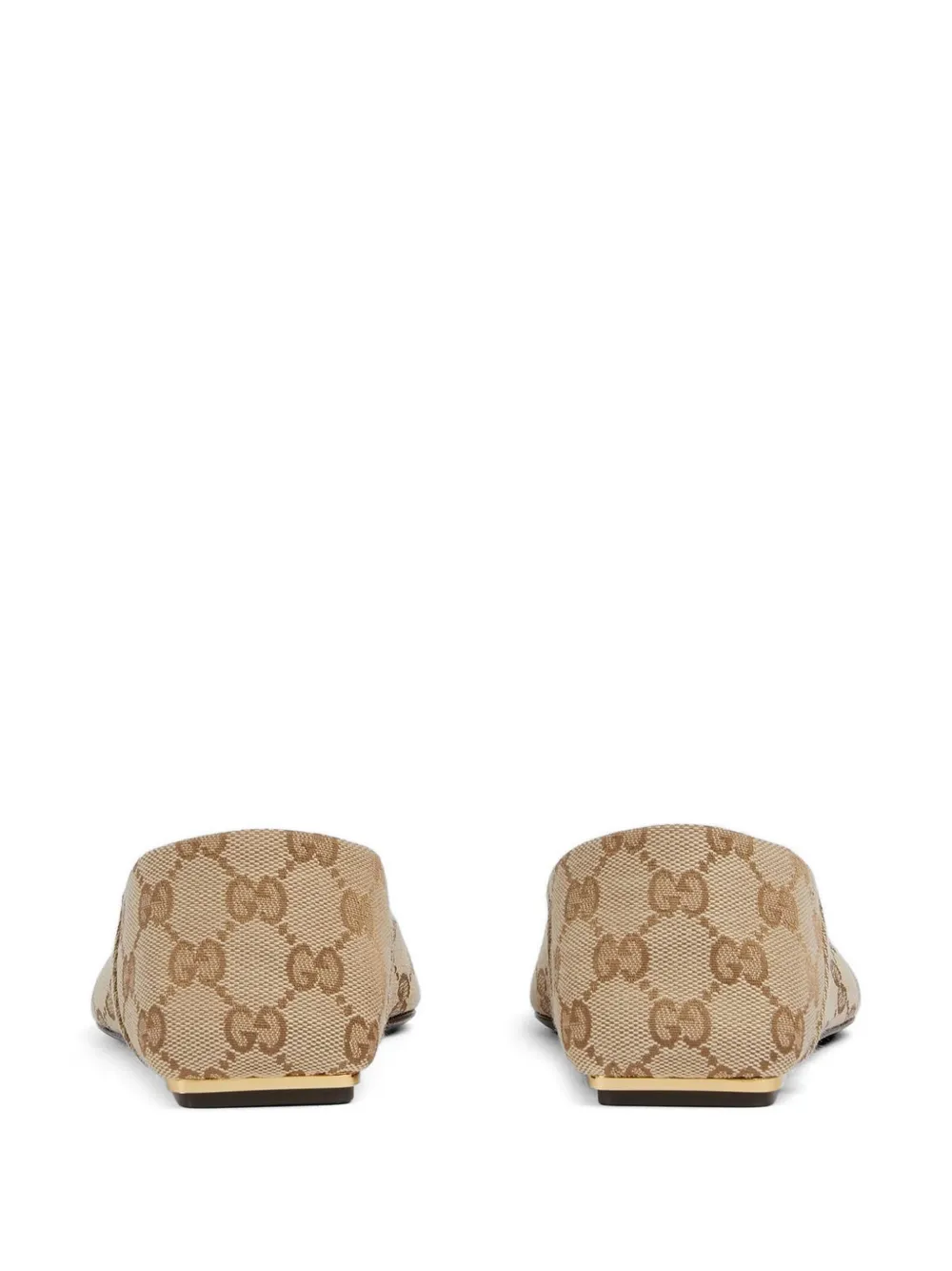 Gucci Vittoria horsebit-detail GG-pattern ballet flats Beige
