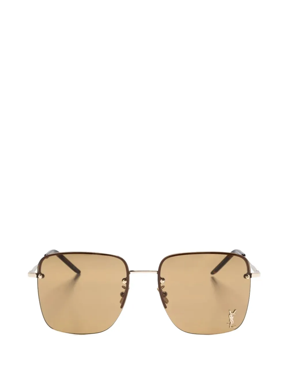 Saint Laurent Square-frame Sunglasses In Gold