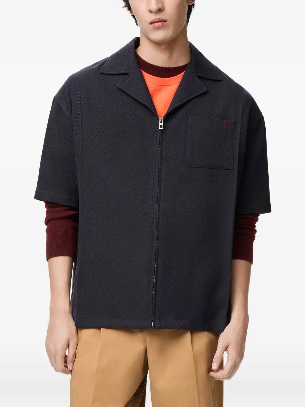 LOEWE Overhemd met geborduurd logo Blauw