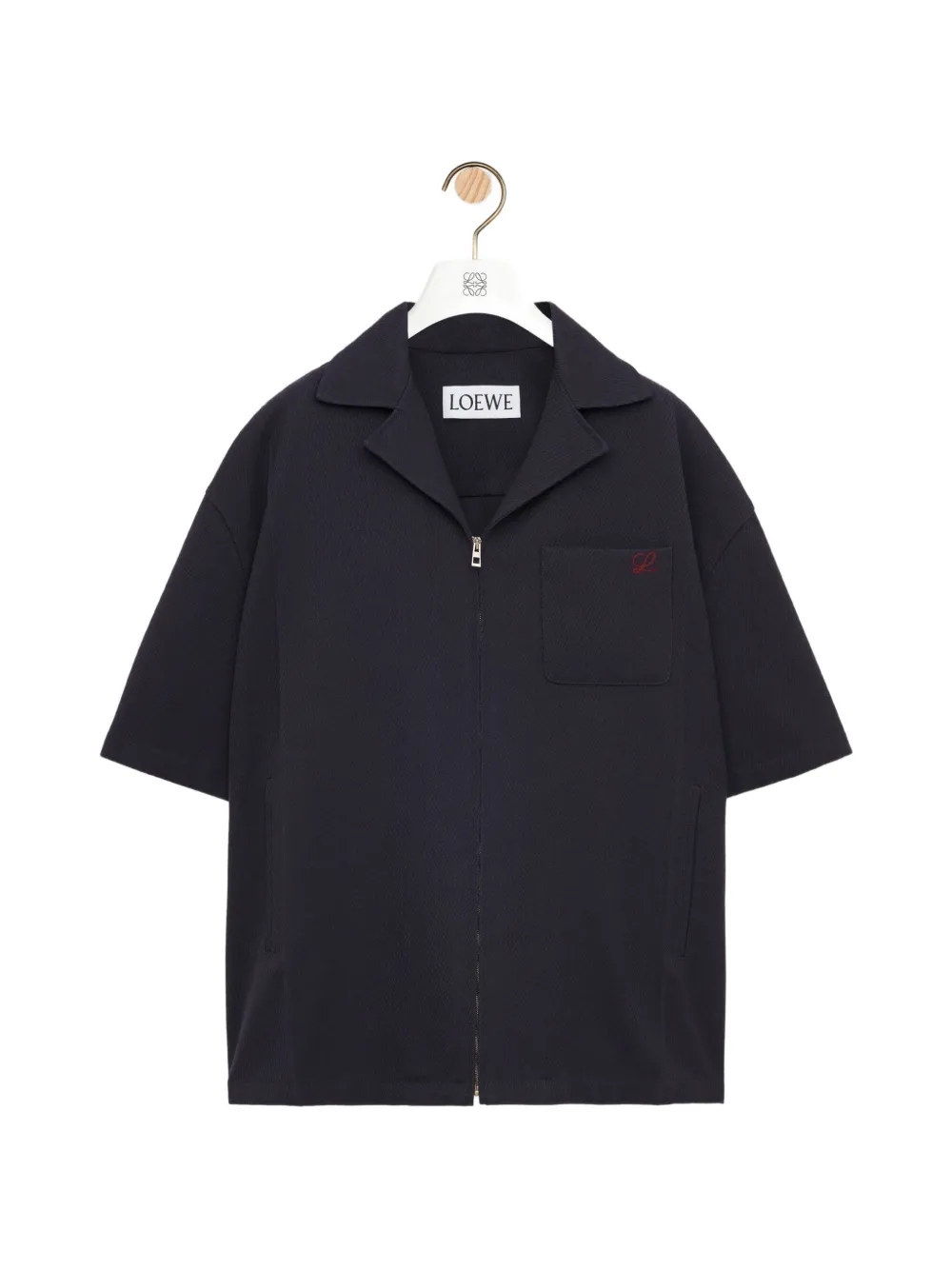LOEWE Overhemd met geborduurd logo Blauw