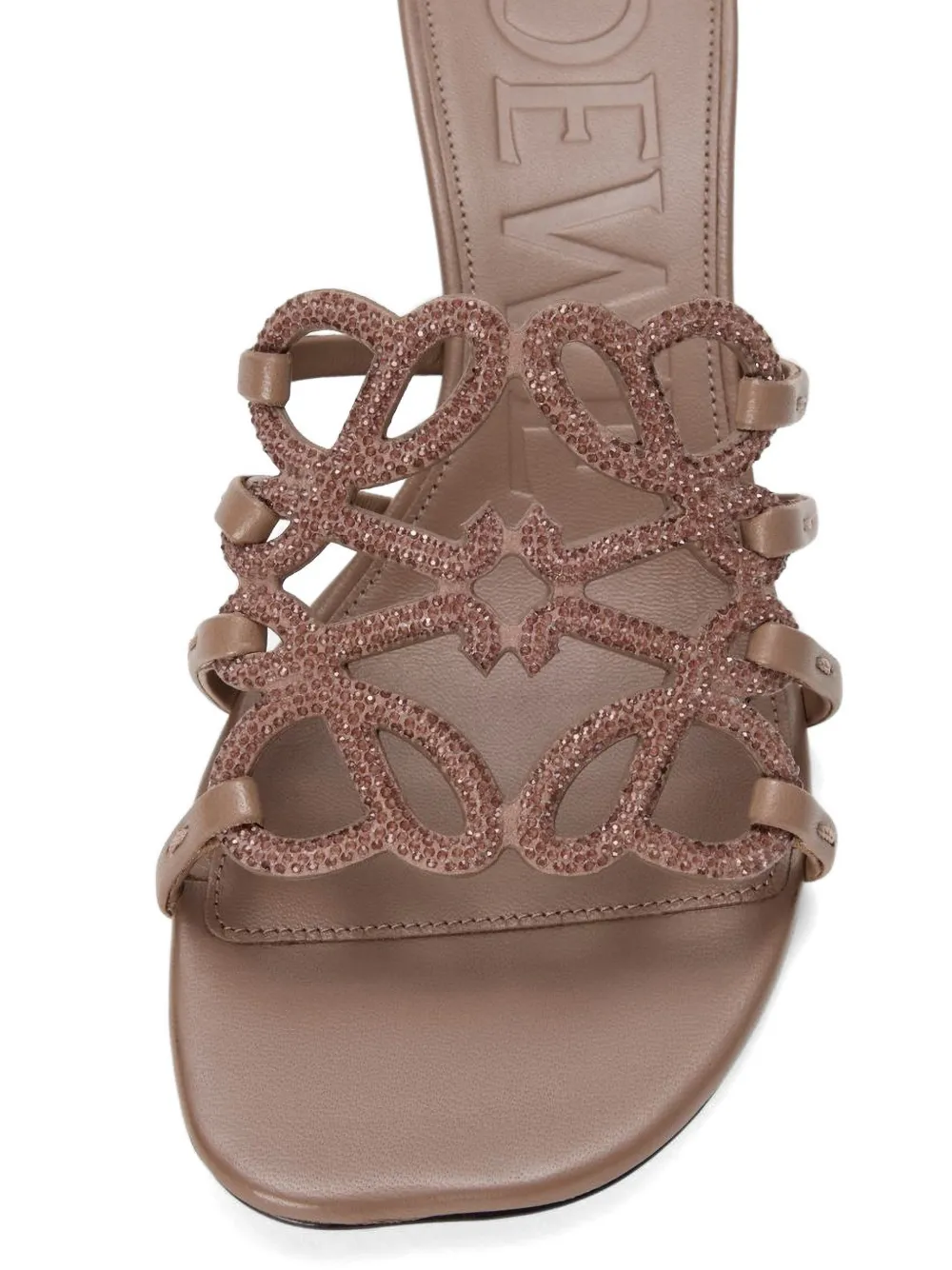 LOEWE Petal anagram strass sandals Beige