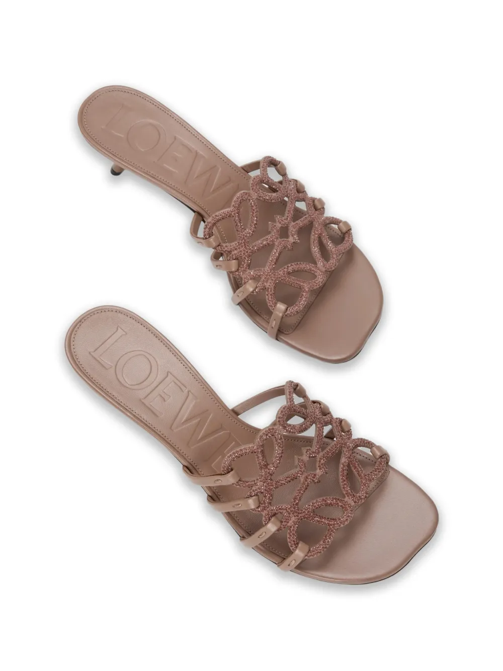 Loewe Petal Anagram Strass Sandals - Neutrals 