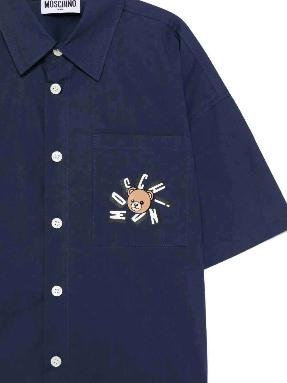  Moschino Kids Patch Pocket Shirt - Blue 