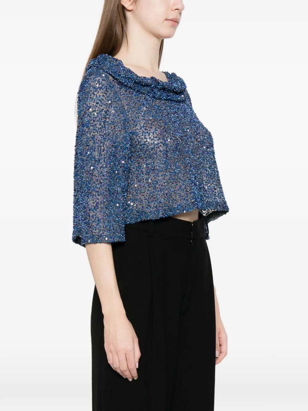  Fely Campo Sequin Embellished Blouse - Blue 