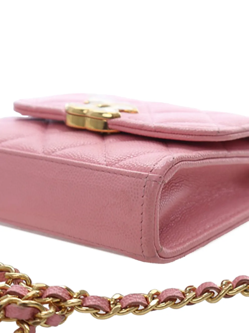 2021-2025 Mini Cc Quilted Caviar Top Handle Clutch With Chain Satchel