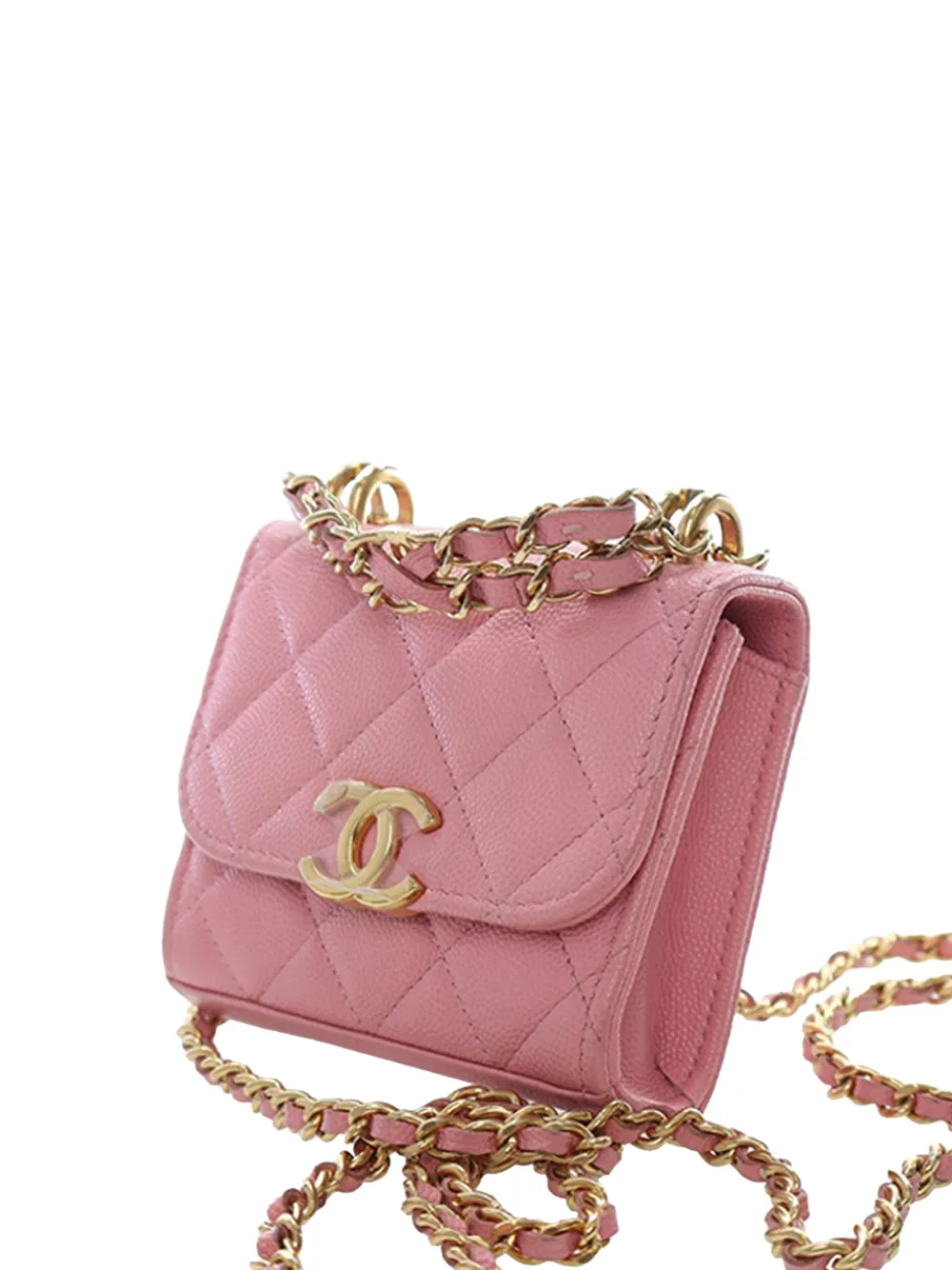 2021-2025 Mini Cc Quilted Caviar Top Handle Clutch With Chain Satchel
