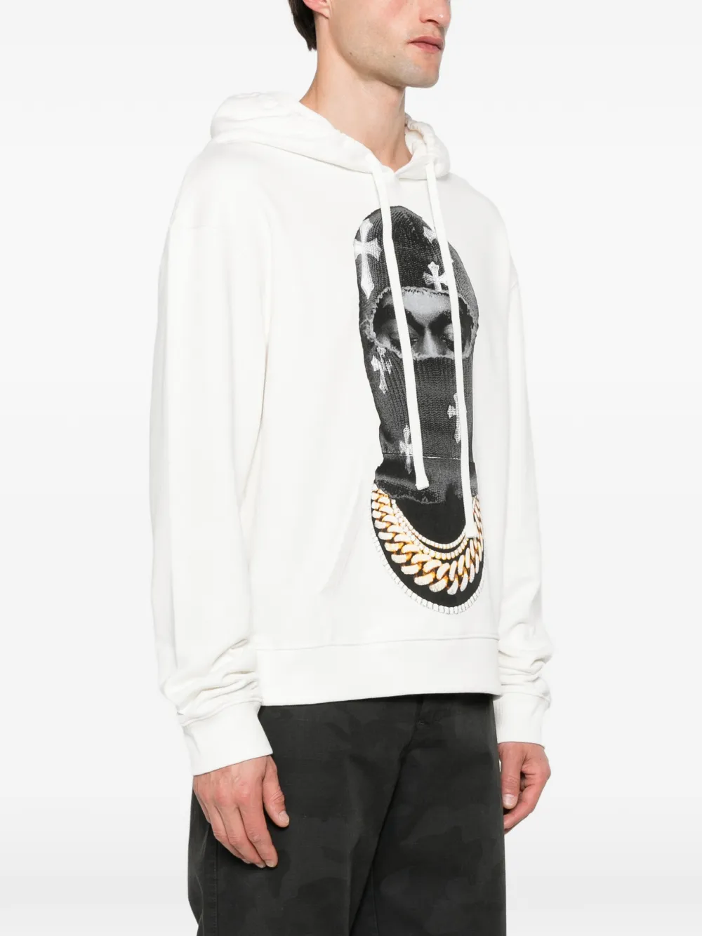 Ih Nom Uh Nit Hoodie met print Beige