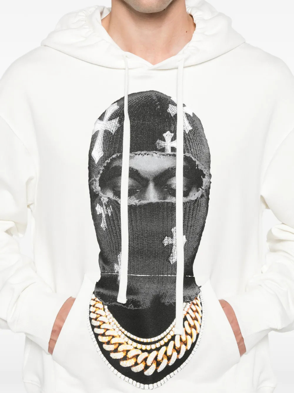 Ih Nom Uh Nit Hoodie met print Beige