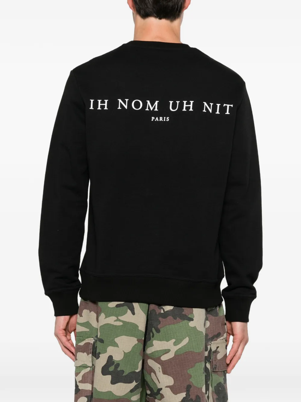 Ih Nom Uh Nit Trui met print Zwart