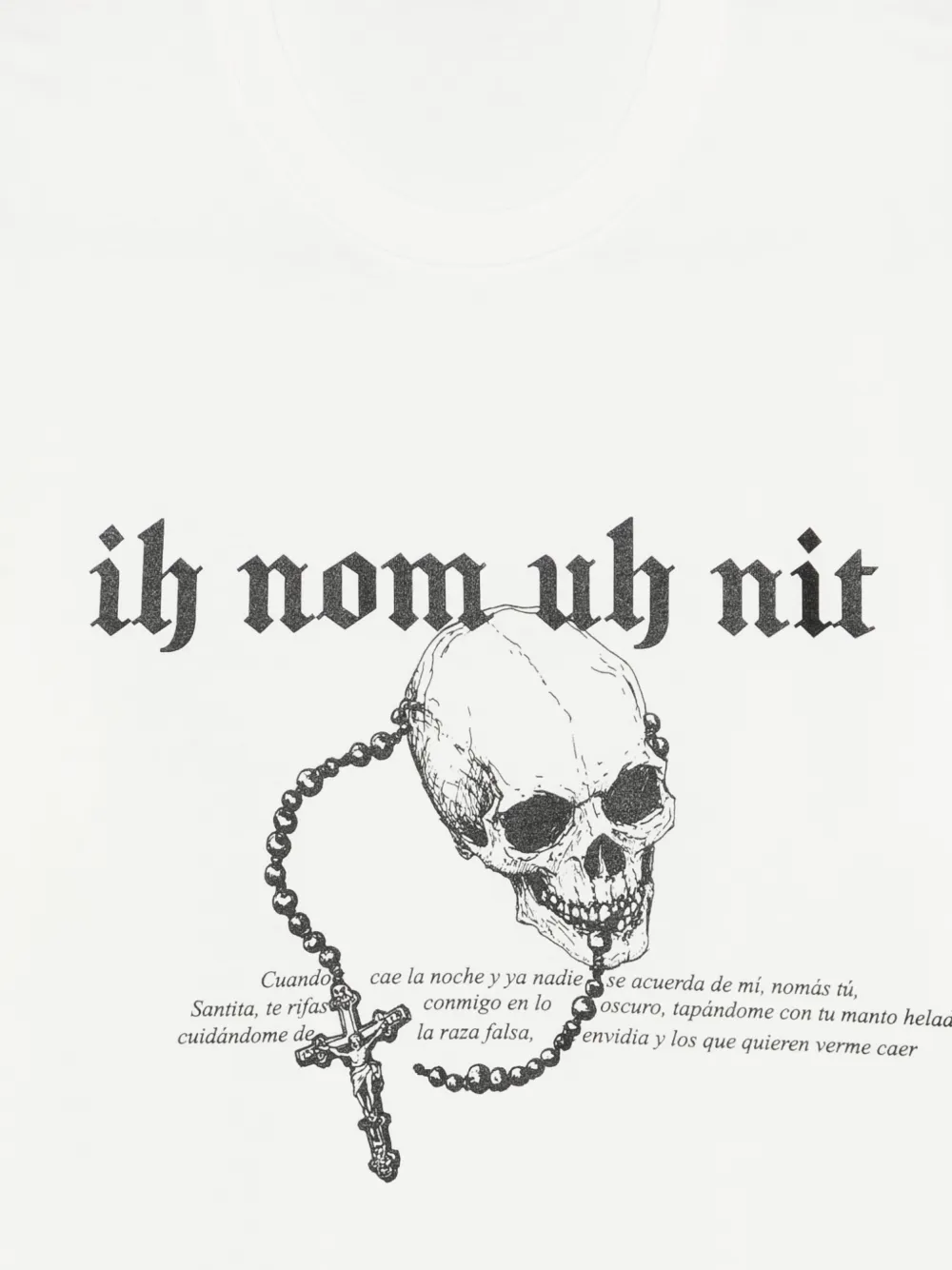 Ih Nom Uh Nit T-shirt met doodskopprint Wit