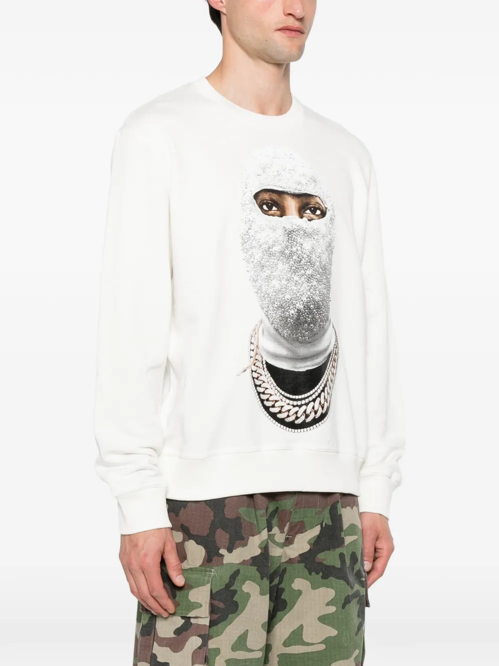 Ih Nom Uh Nit Mask Future sweater met print Beige