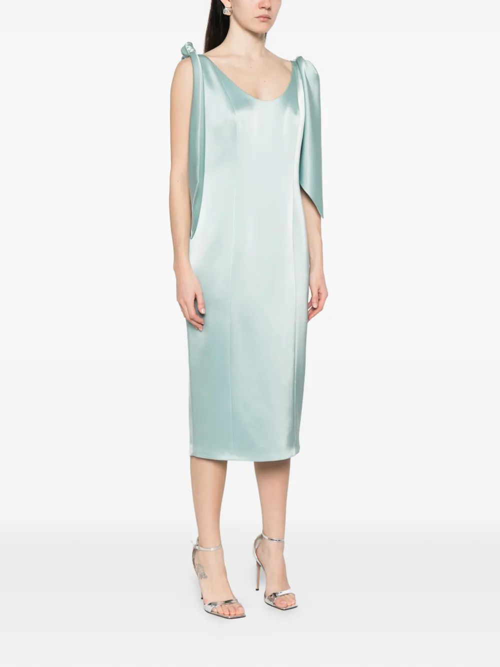  Fely Campo Vestido Midi Drapeado - Azul 
