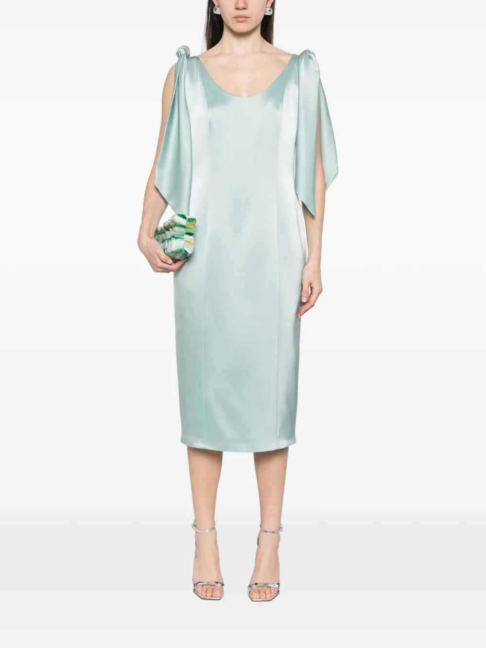  Fely Campo Vestido Midi Drapeado - Azul 