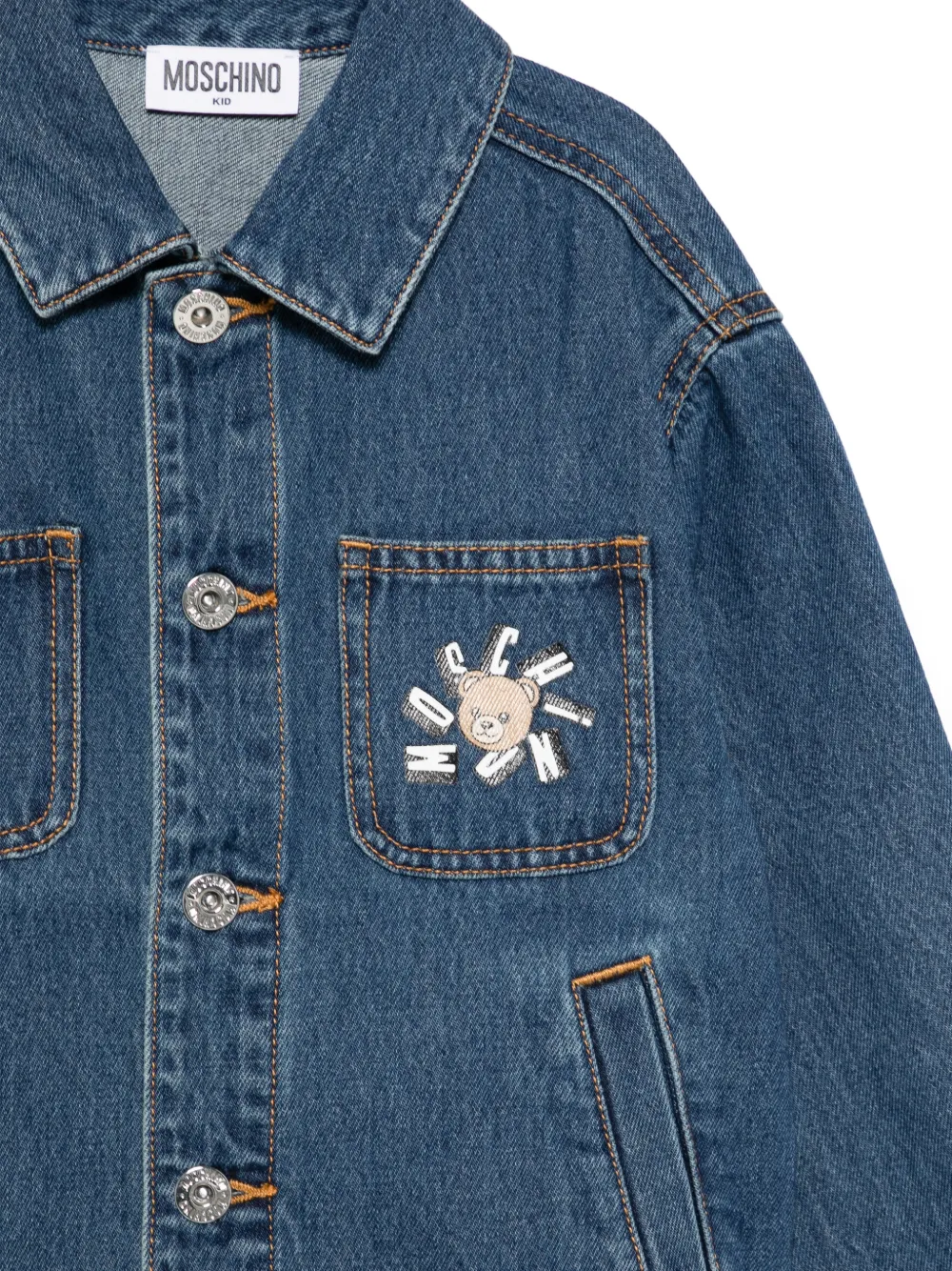 Moschino Kids Jack met borduurwerk Blauw
