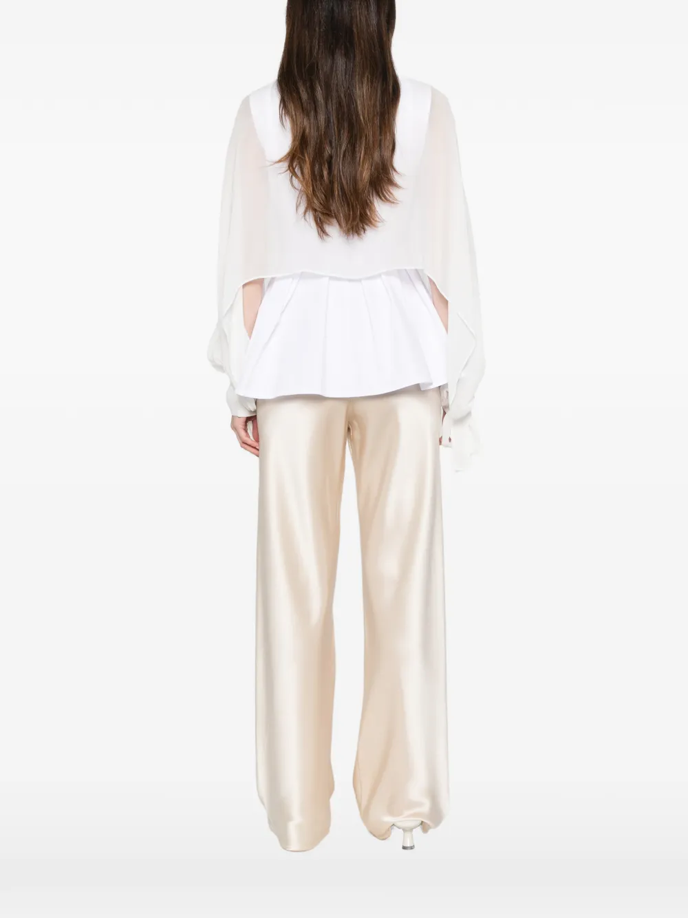 TWINSET Cropped top met gestrikte manchetten Wit
