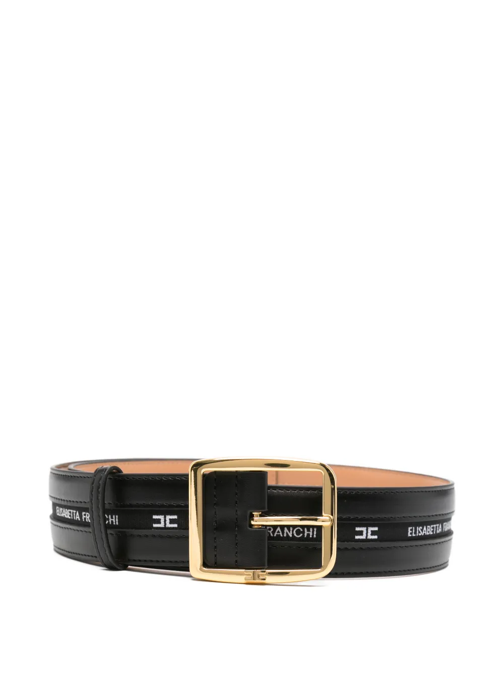 Elisabetta Franchi logo-pattern belt - Nero