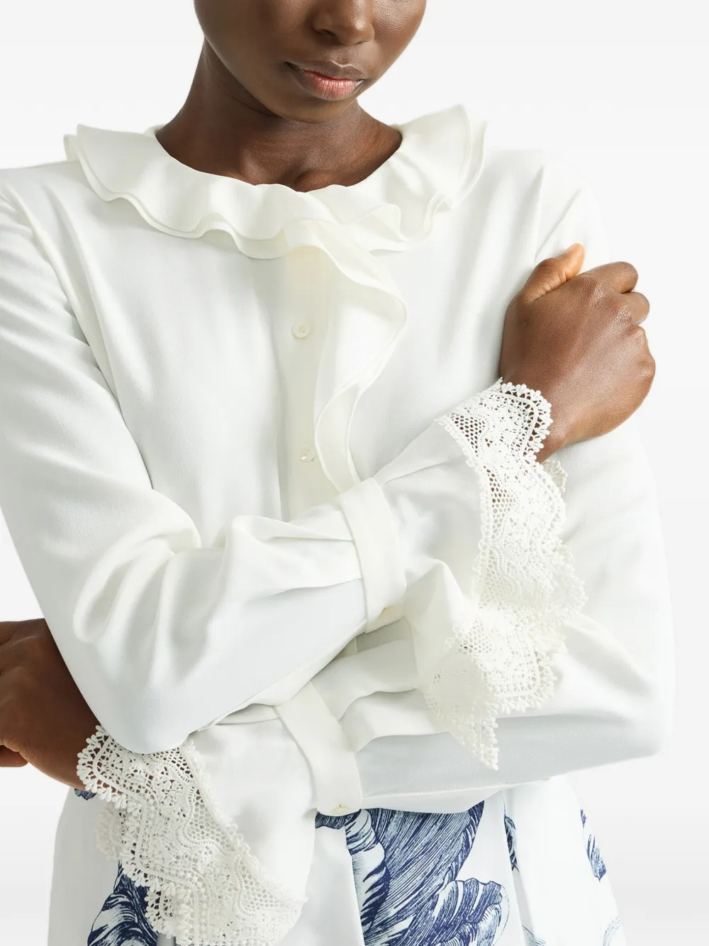 ERDEM Blouse met ruches Wit