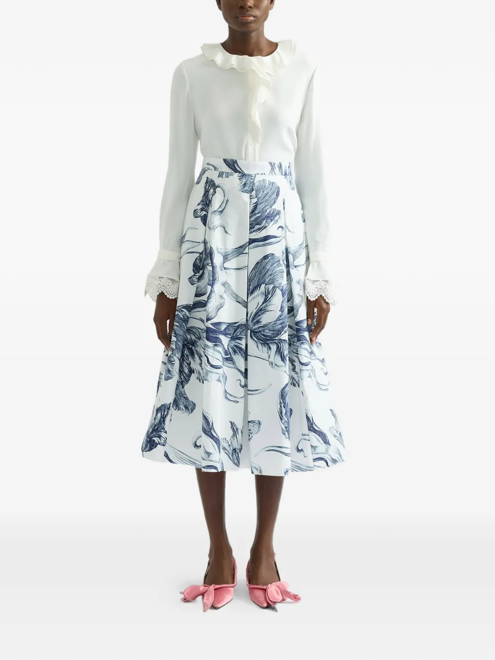 ERDEM Blouse met ruches Wit