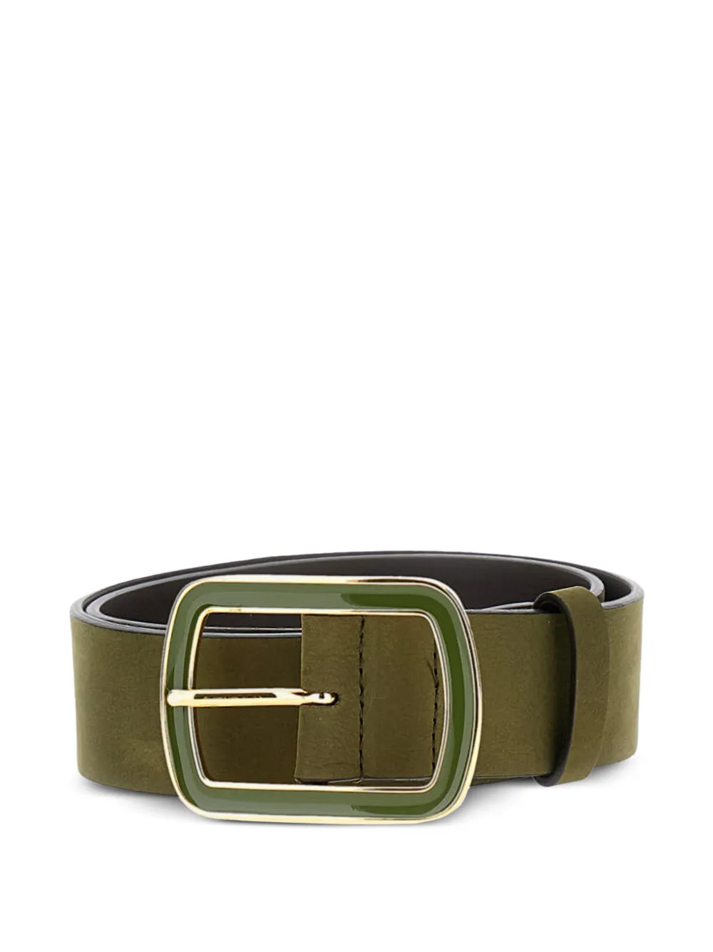 Bax Lab enamelled buckle leather belt - Verde