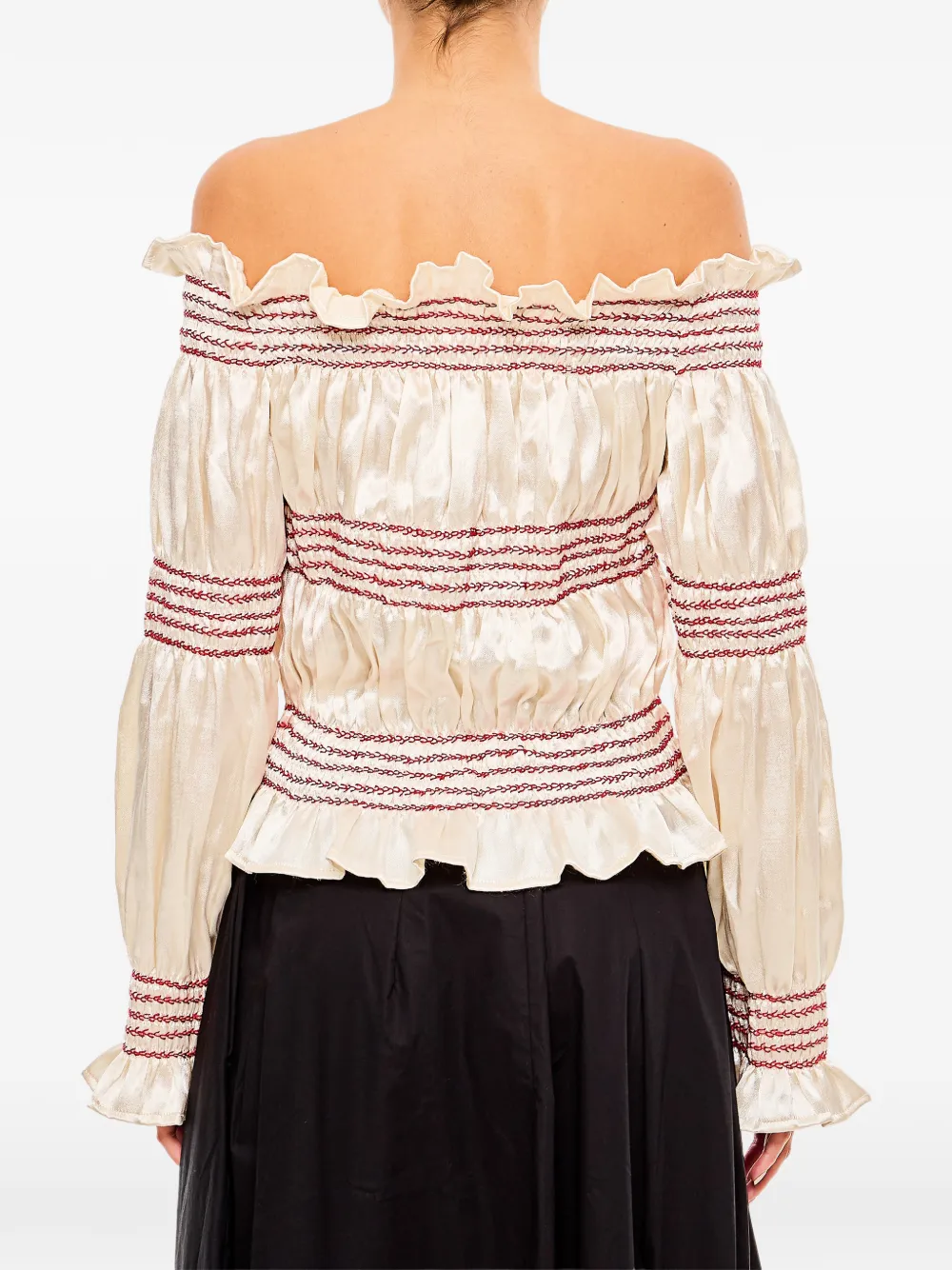  Tigra Tigra Ruffled Smocked Top - Neutrals 