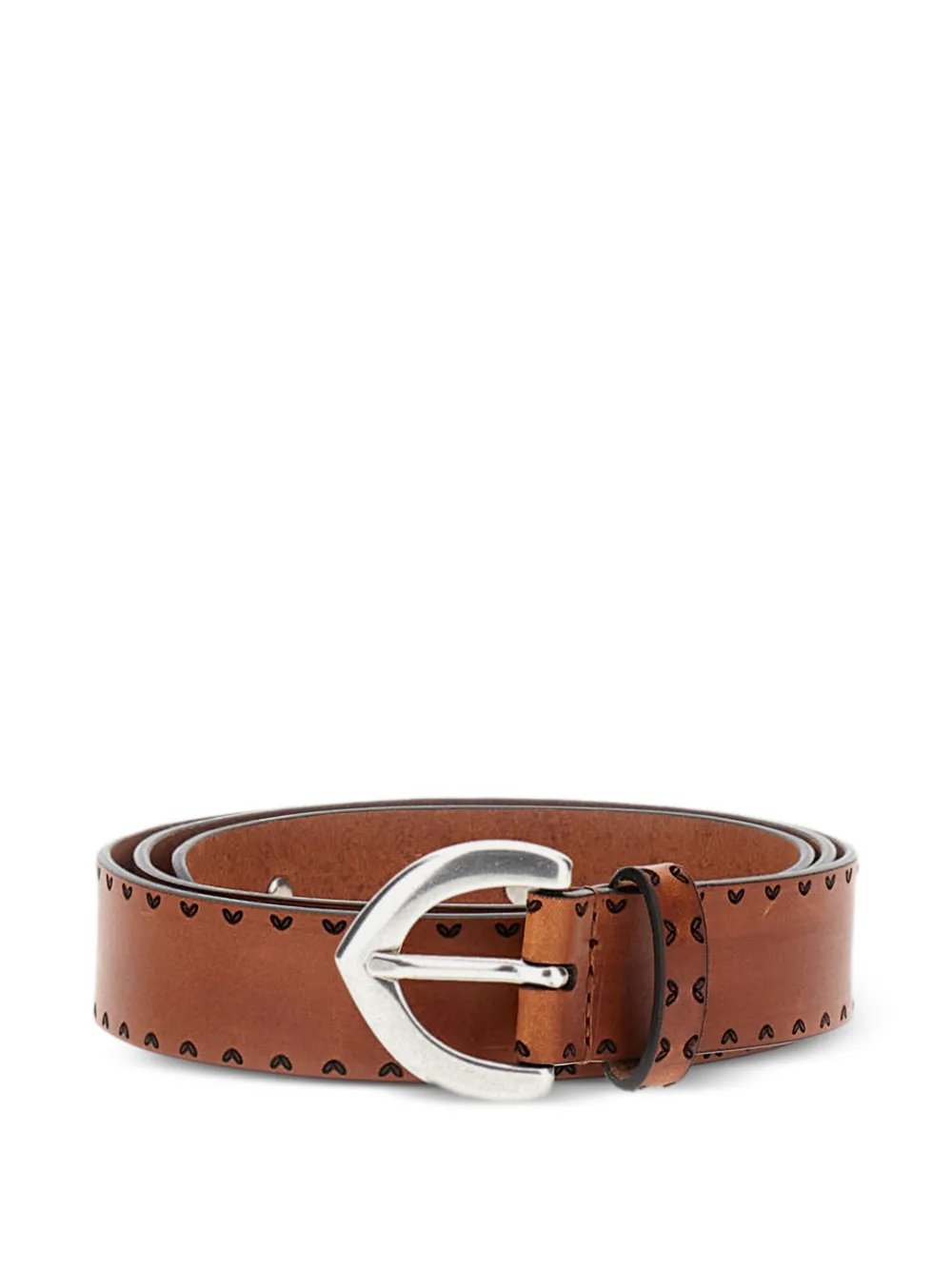 Bax Lab studded buckle leather belt - Marrone