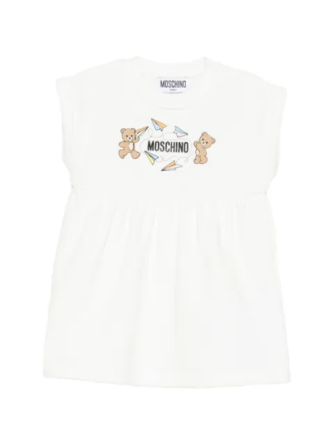 Moschino Kids teddy paper plane dress