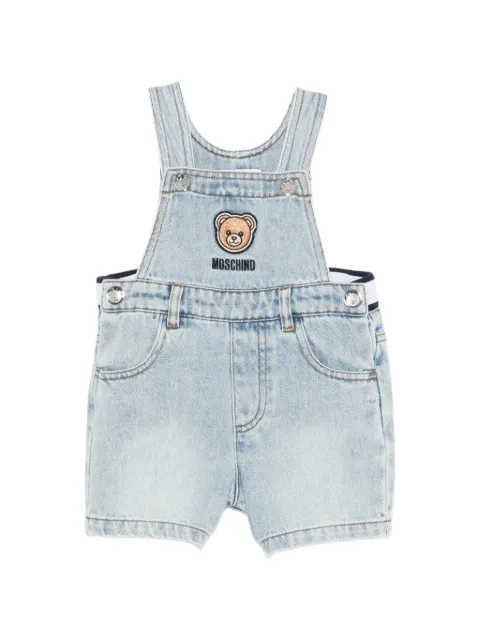Moschino Kids bear appliqué dungarees