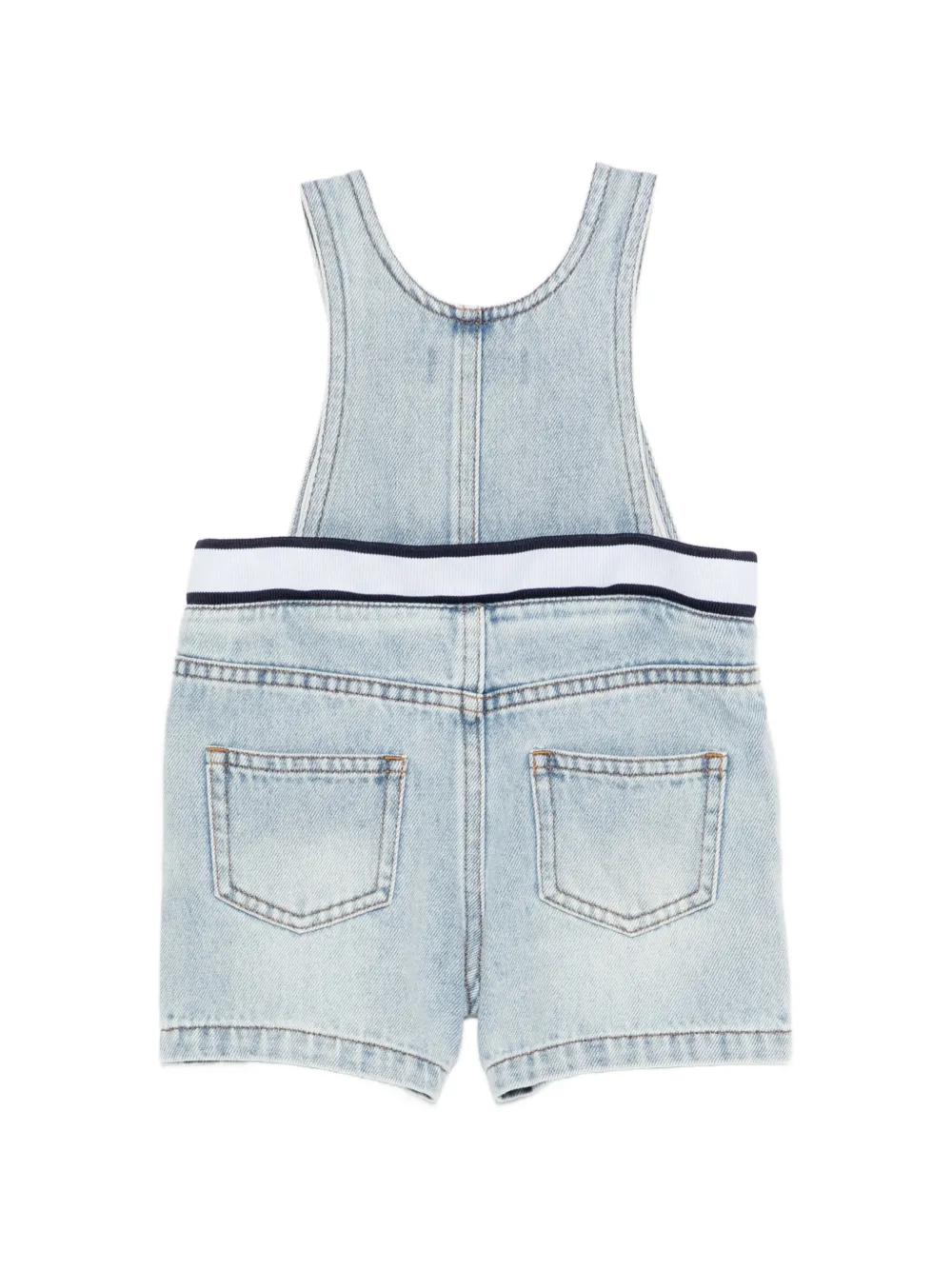 Moschino Kids Tuinbroek met beerapplicatie Blauw