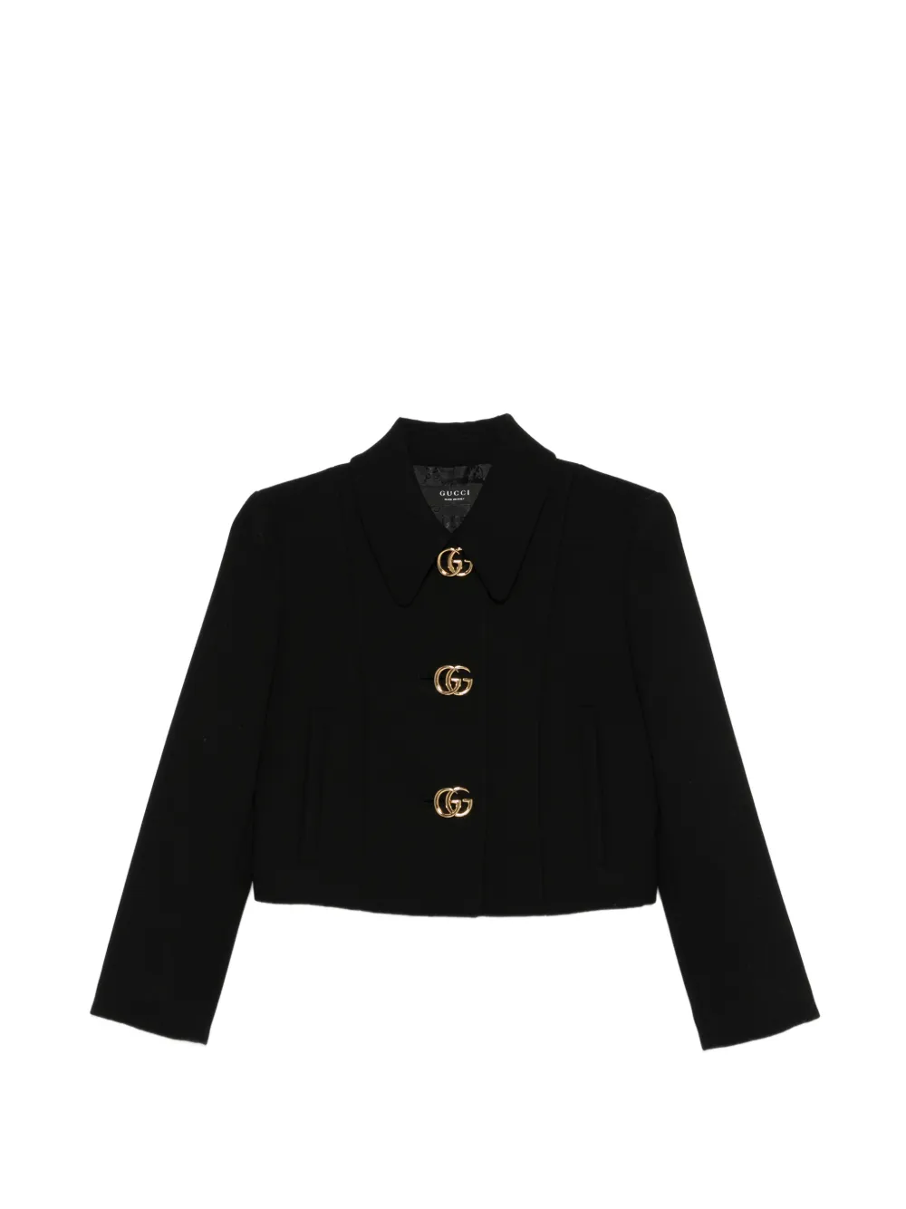 Gucci Cropped-Jacke mit Logo - Schwarz