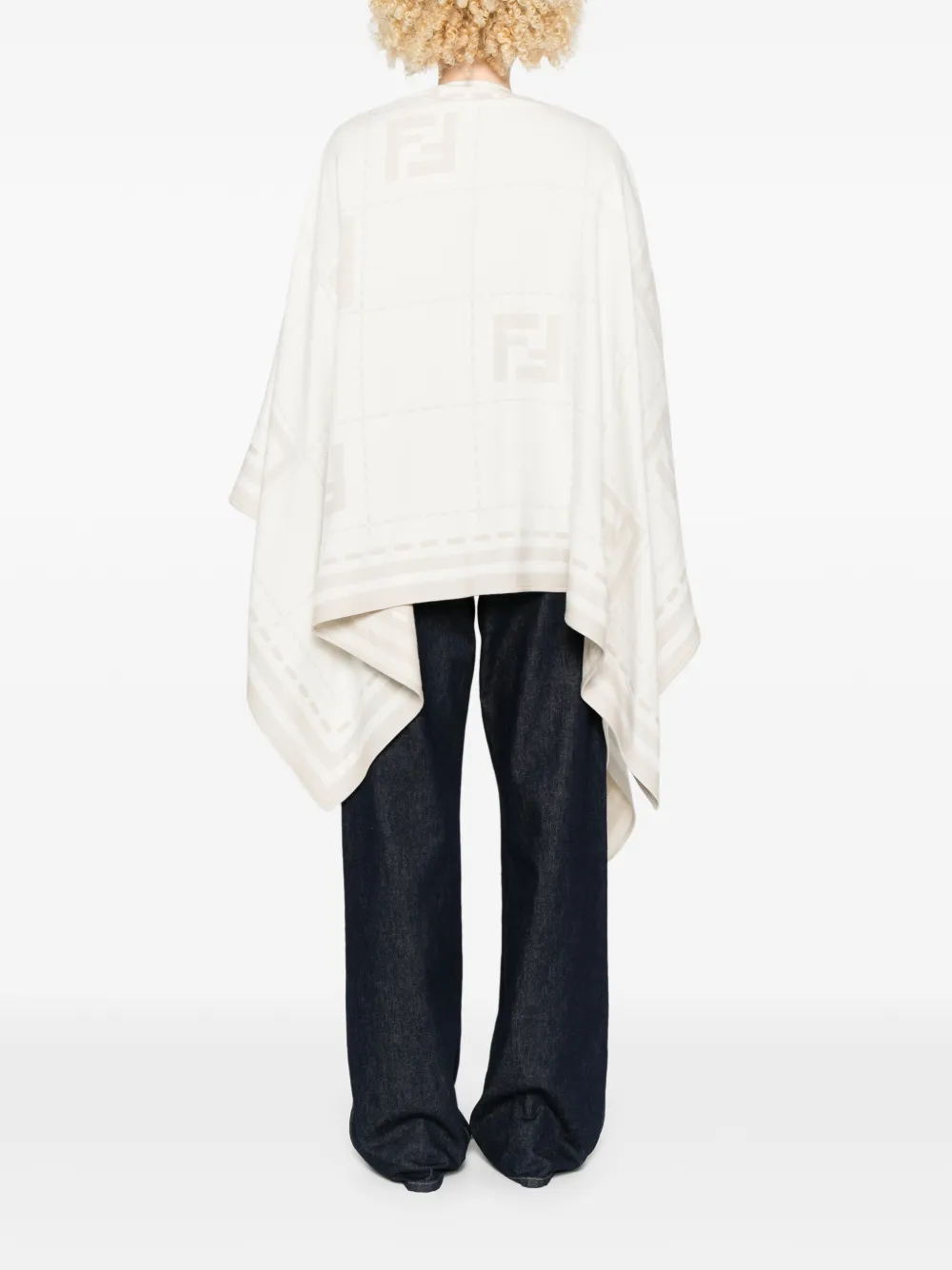 FENDI Cape met geometrisch patroon Beige