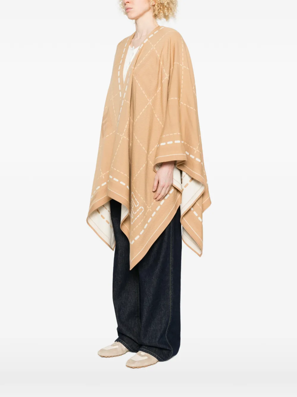  Fendi Patterned Cape - Neutrals 