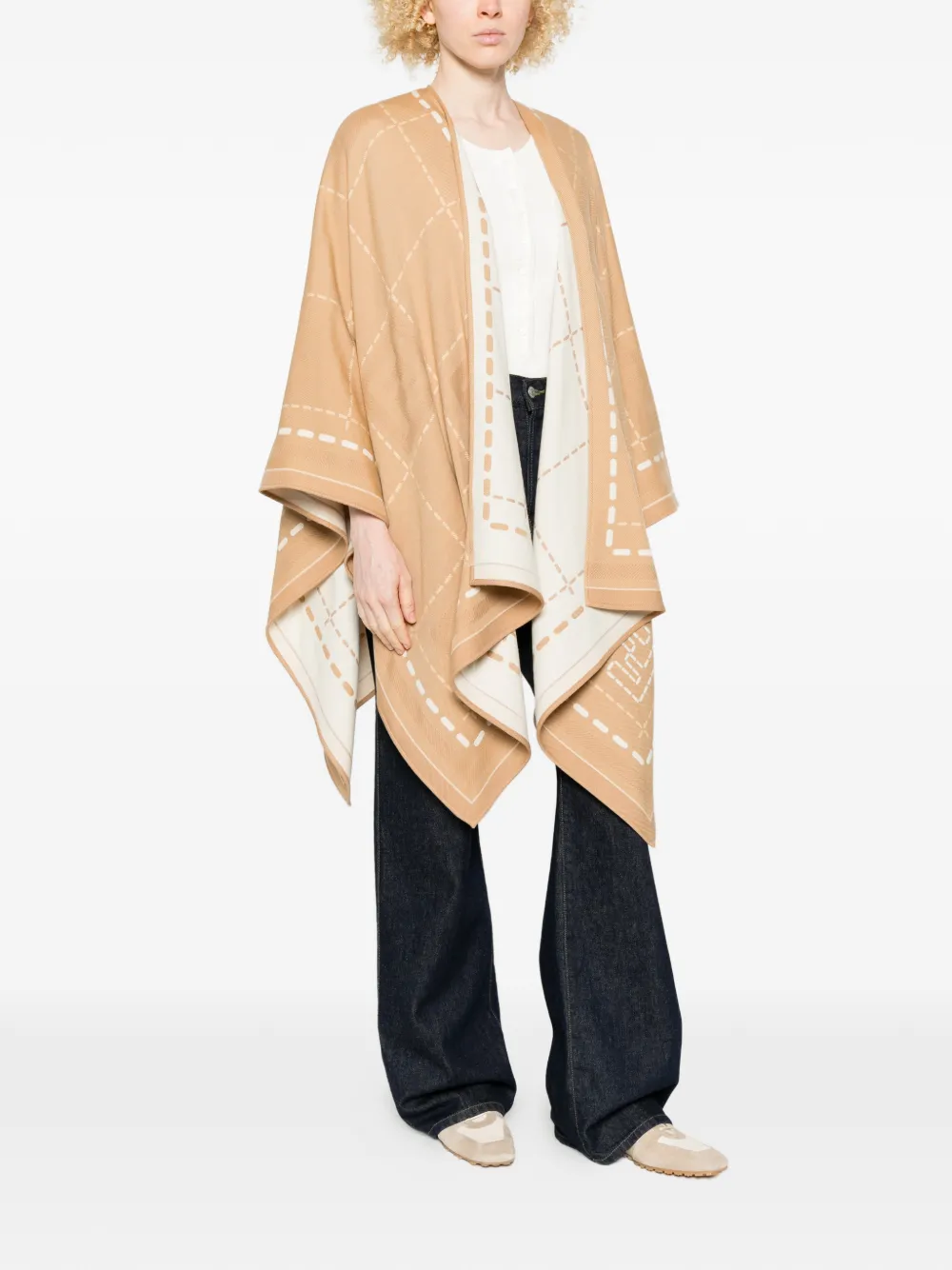  Fendi Patterned Cape - Neutrals 