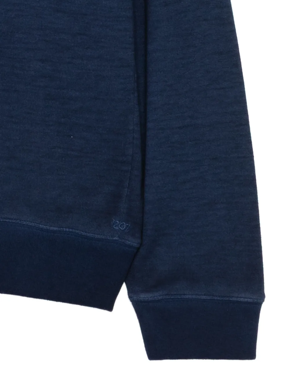 120% Lino Sweater met geborduurd logo Blauw