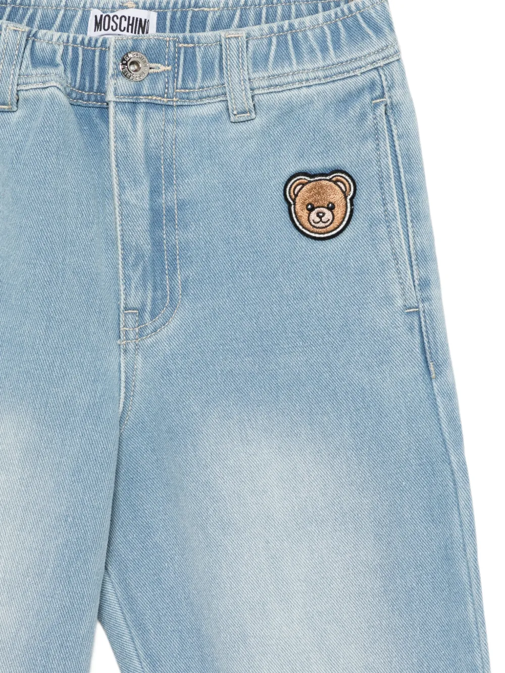  Moschino Kids Elasticated Patch-appliqué Trousers - Blue 