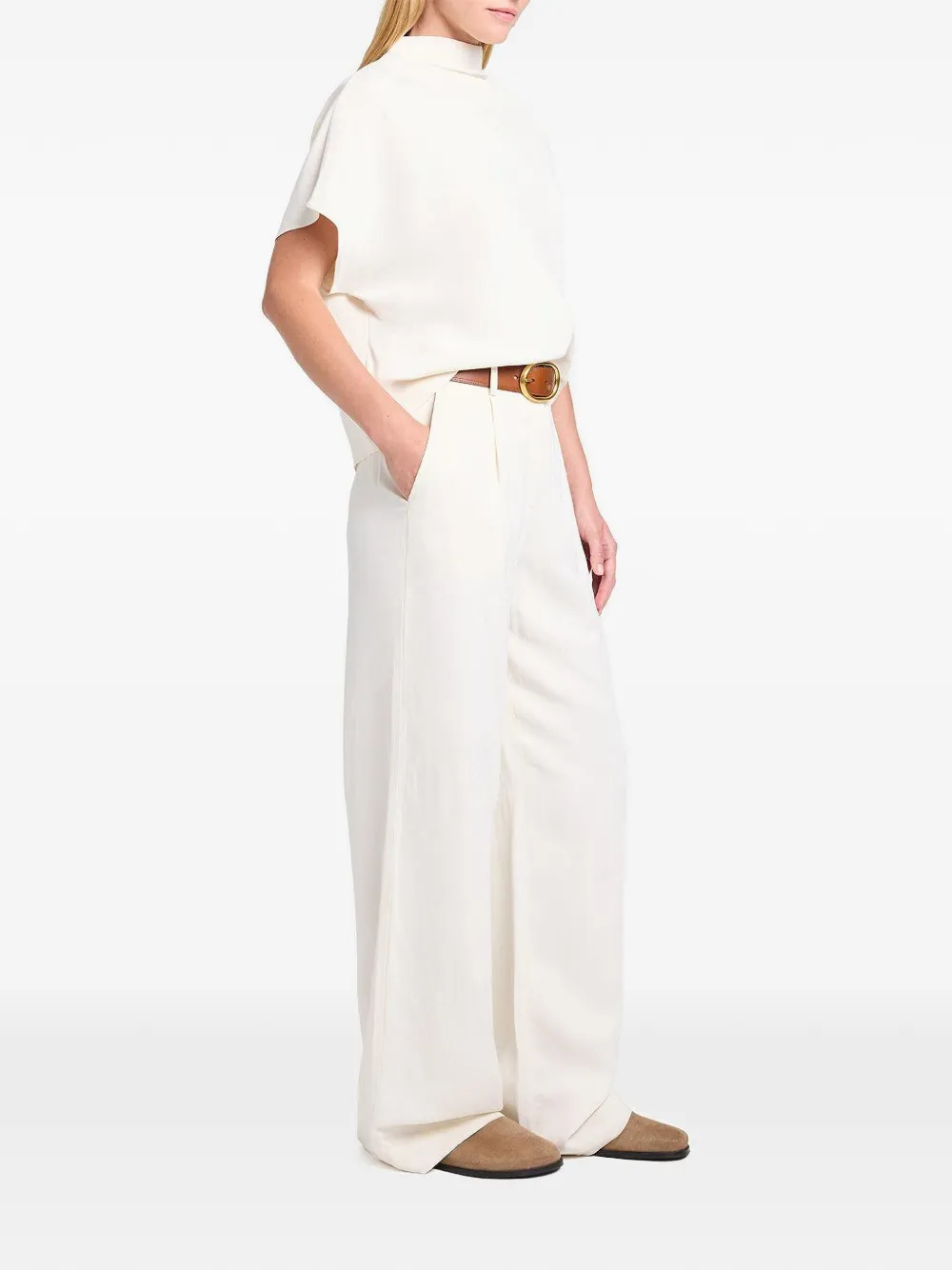 TWP T-shirt met col Beige
