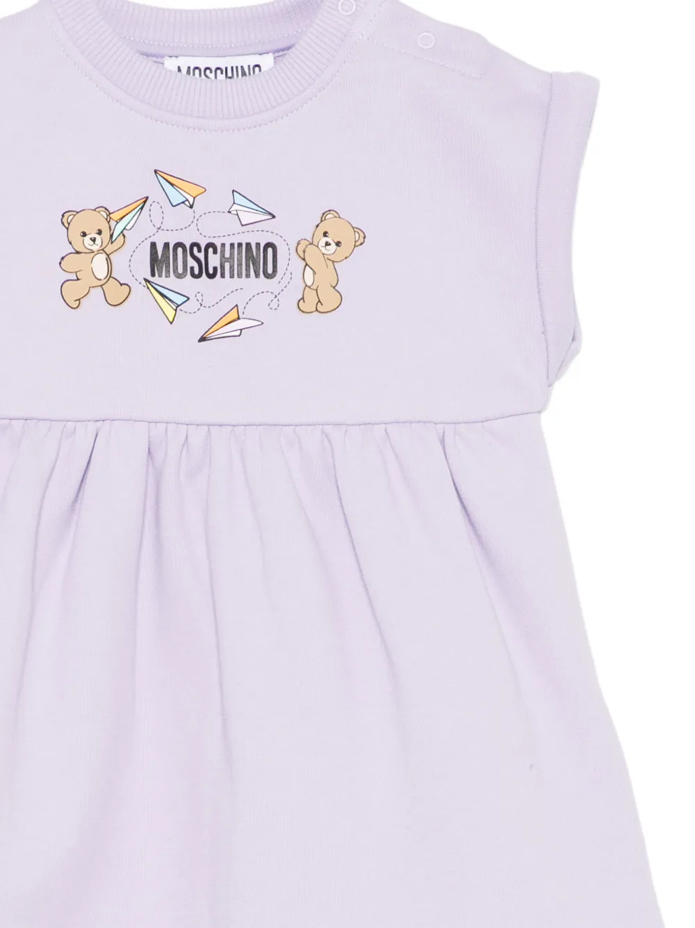 Moschino Kids Jurk met teddybeerprint Paars