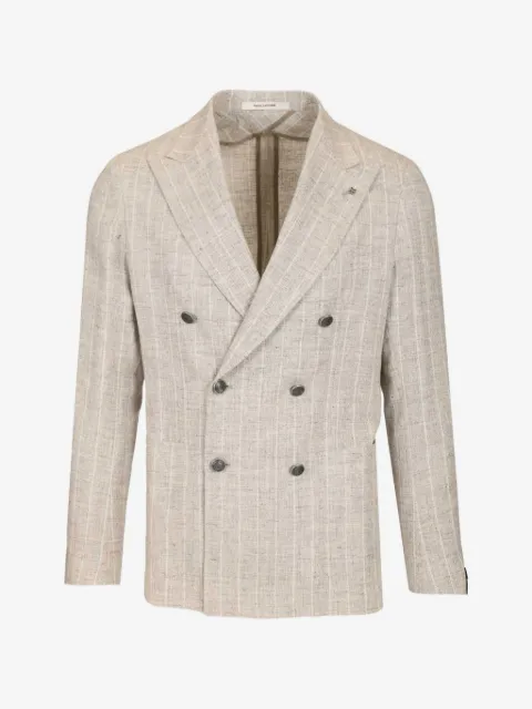 Tagliatore double-breasted striped jacket