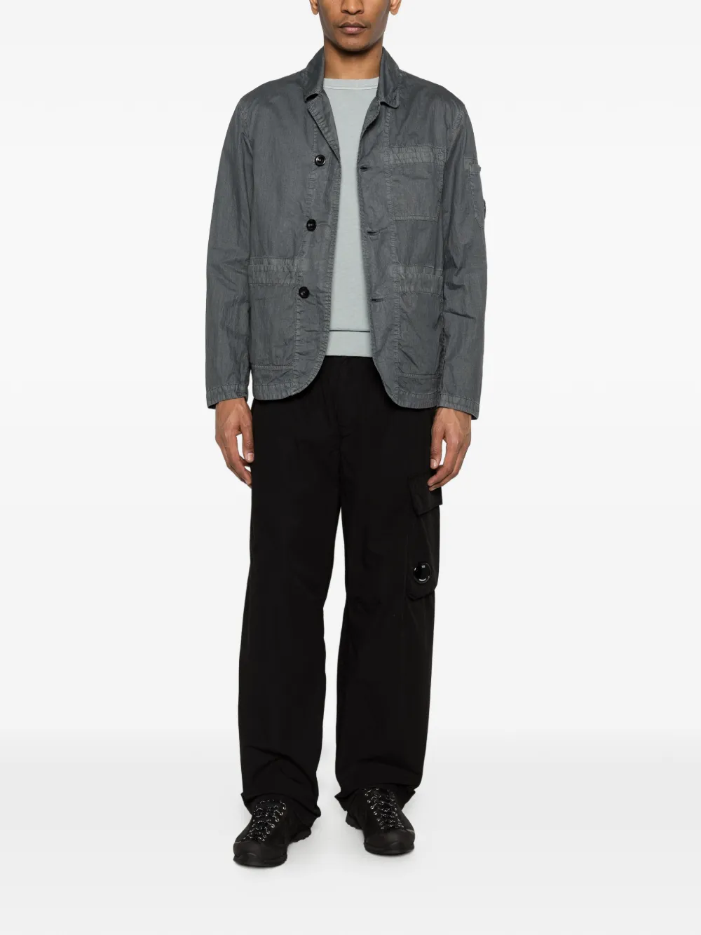  C.p. Company Buttoned Pocket Jacket - Grey 