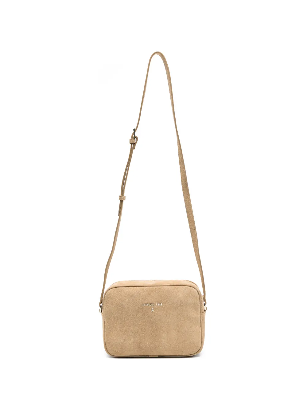 Patrizia Pepe logo-plaque suede cross body bag - Toni neutri