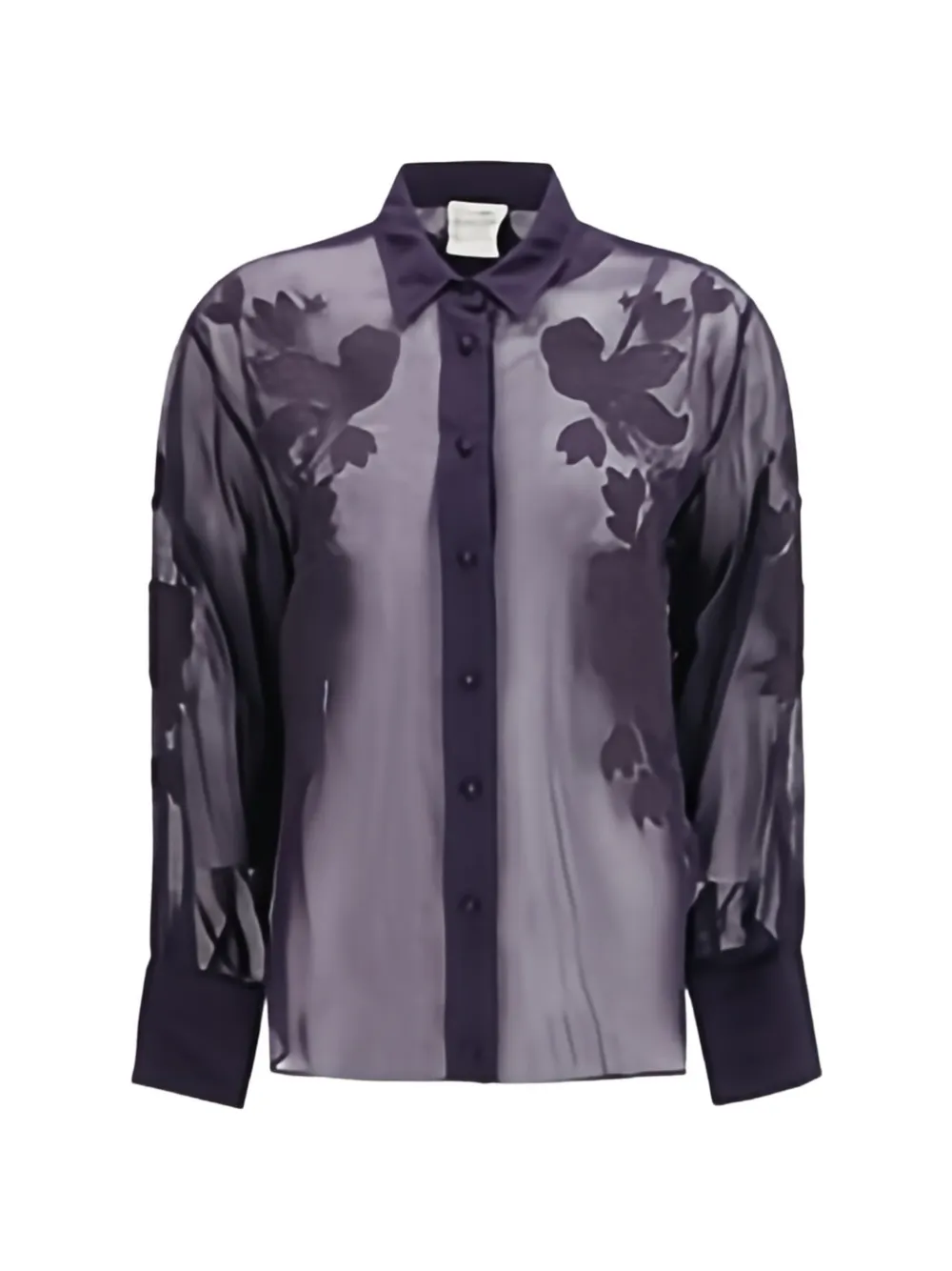 Forte Forte floral-embroidered organza shirt - Viola