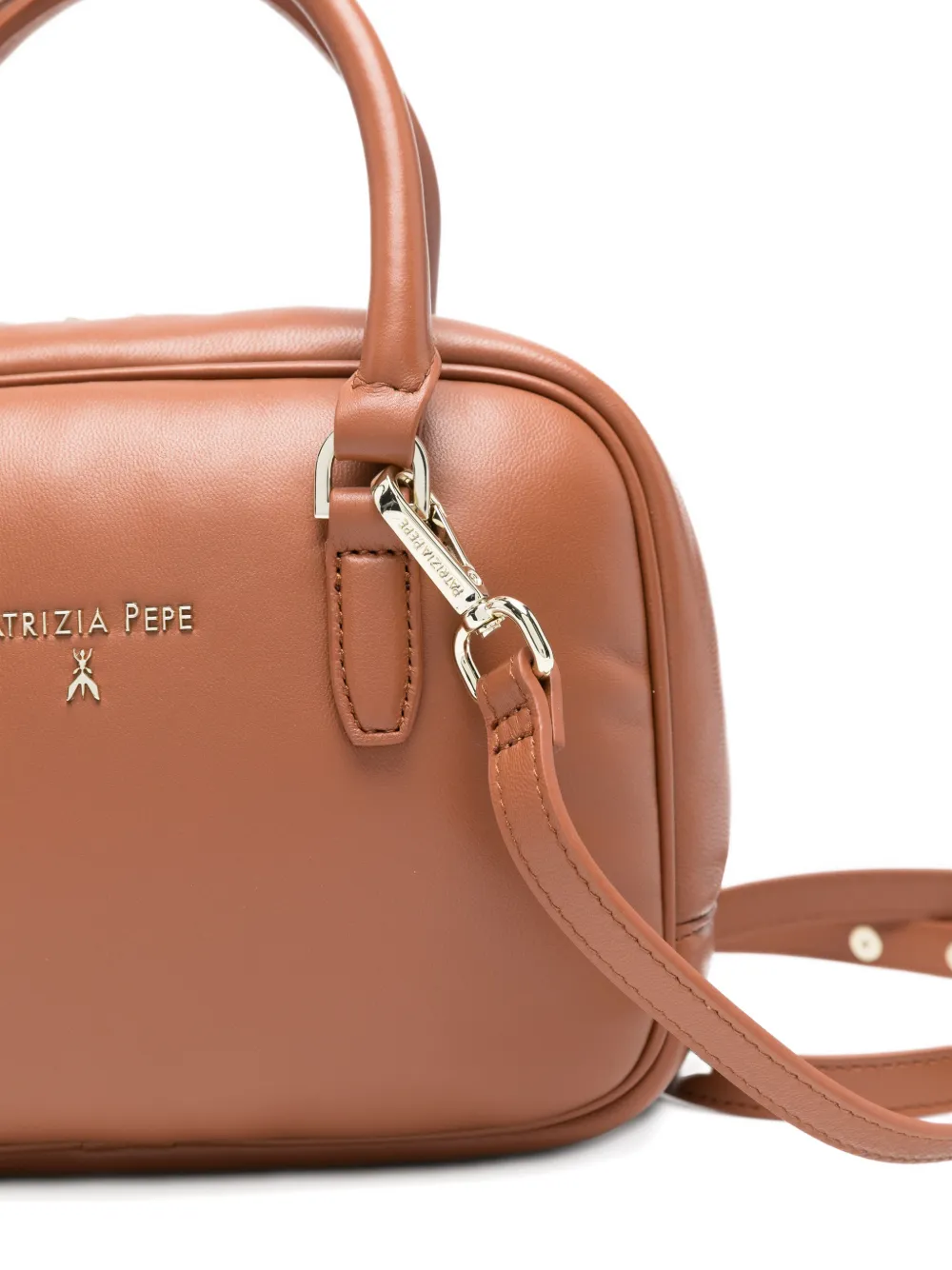Patrizia Pepe Shopper met logo Bruin