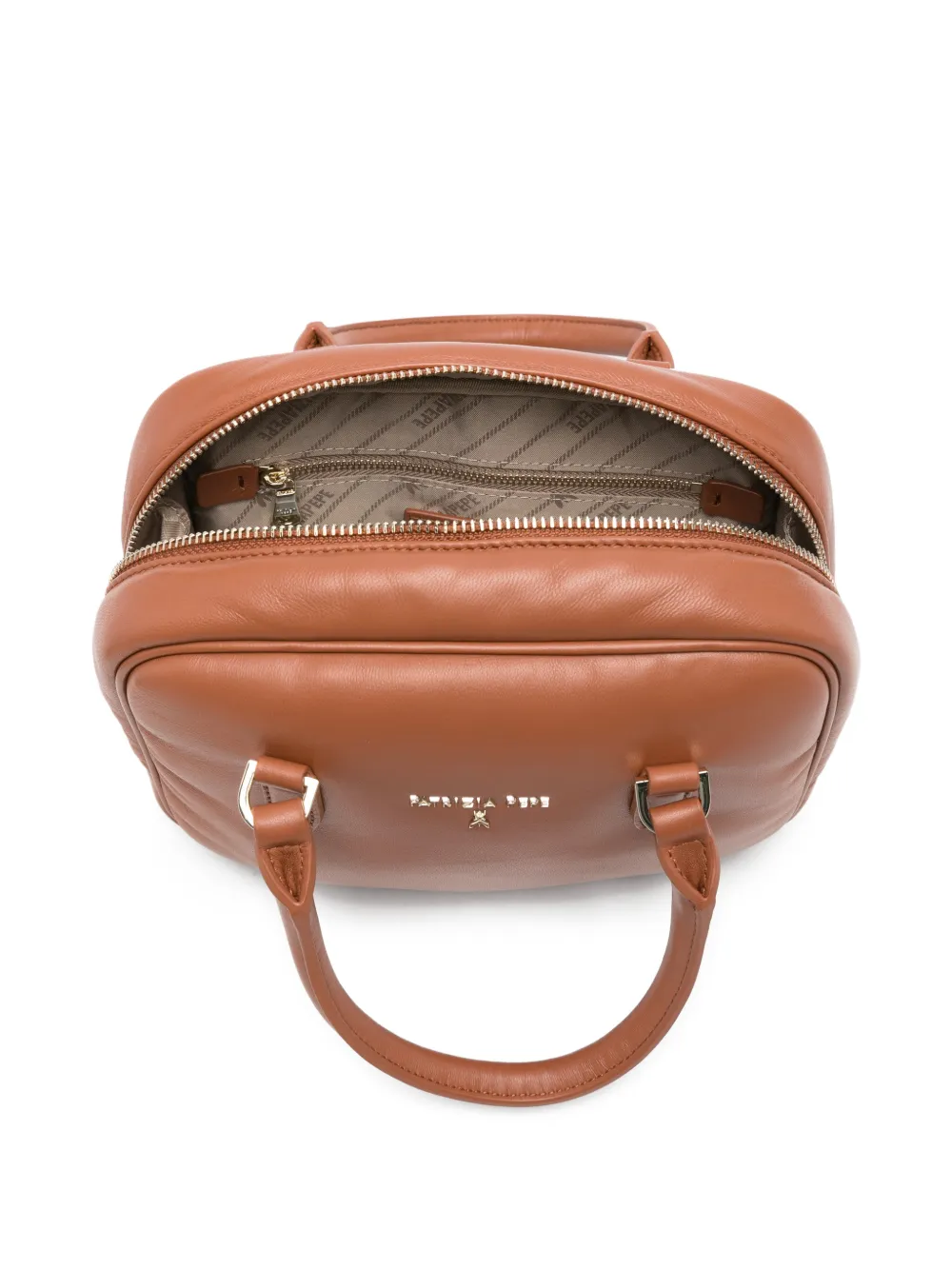 Patrizia Pepe Shopper met logo Bruin