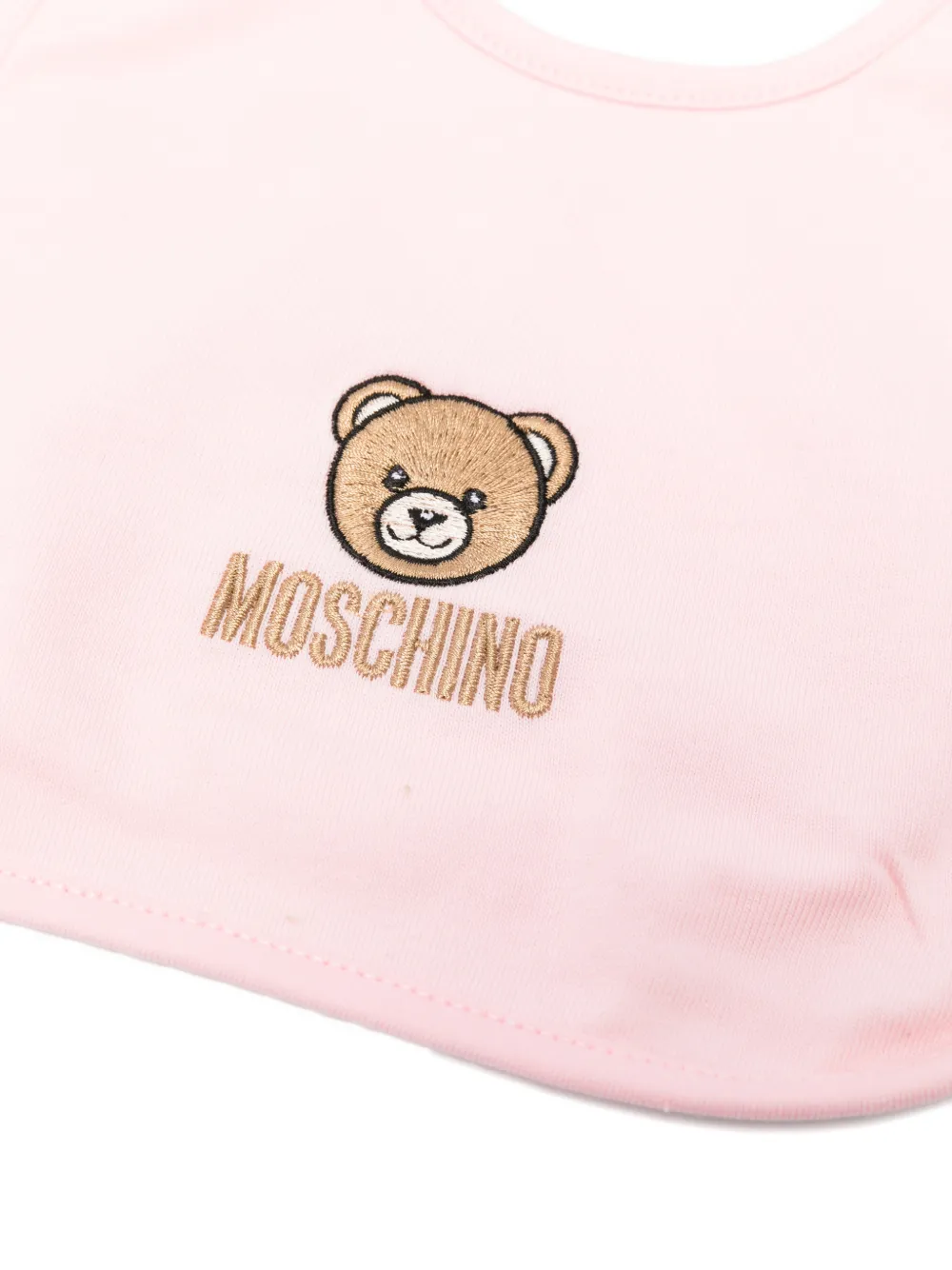 Moschino Kids Slabbetje en muts met geborduurd logo Roze
