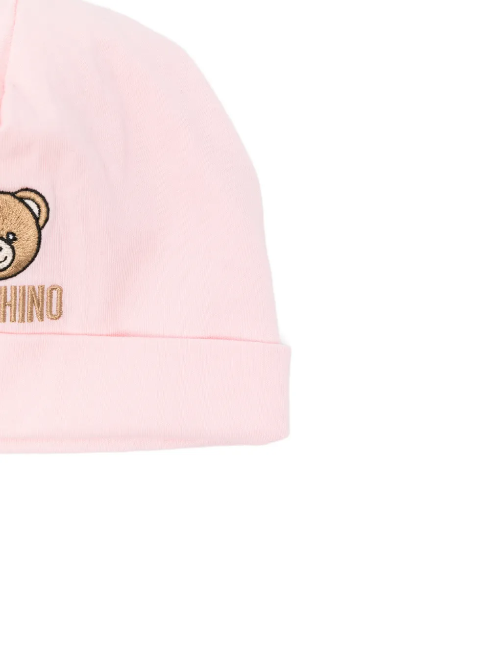 Moschino Kids Slabbetje en muts met geborduurd logo Roze