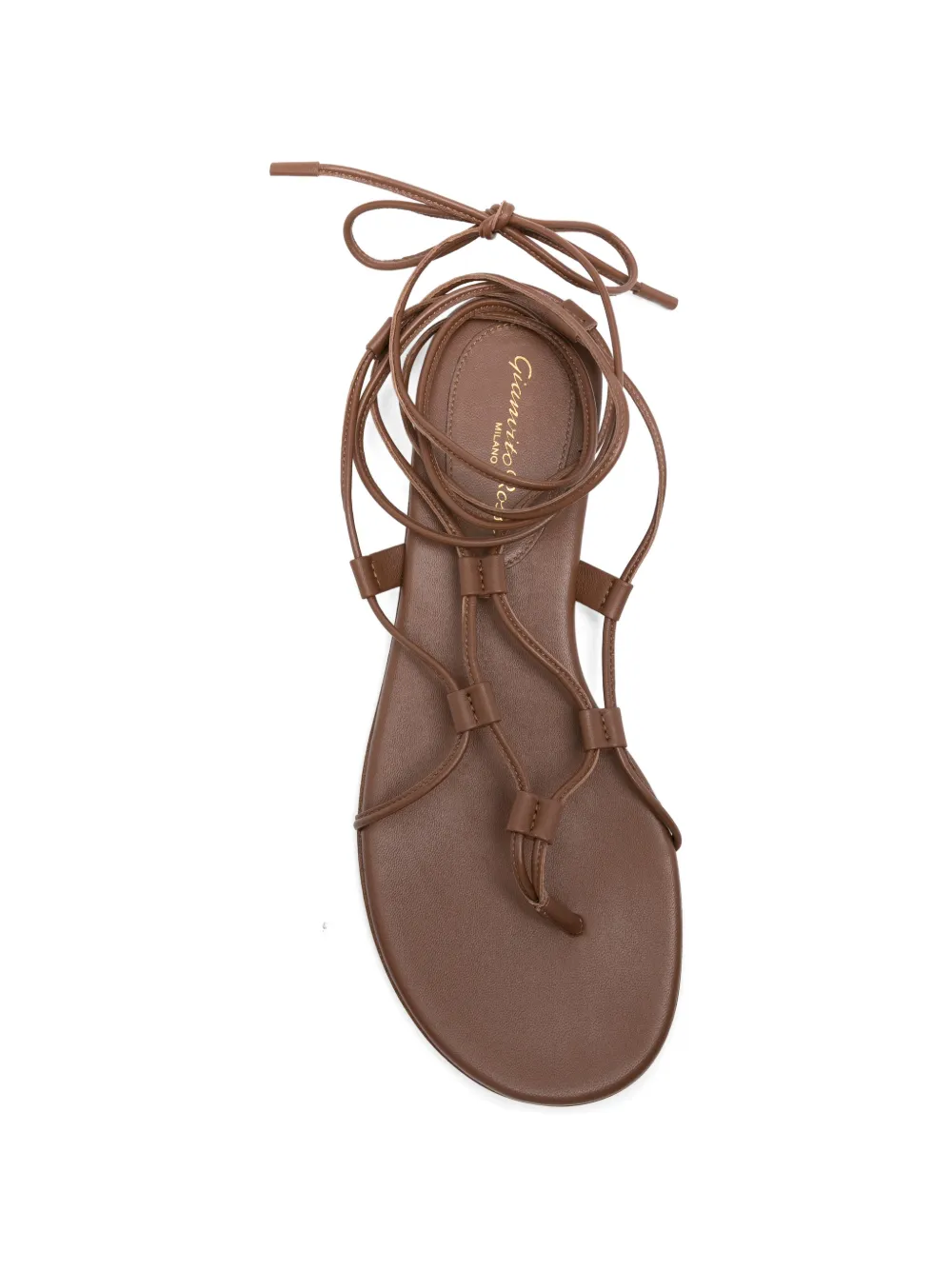 Gianvito Rossi Sandalen met striksluiting Bruin