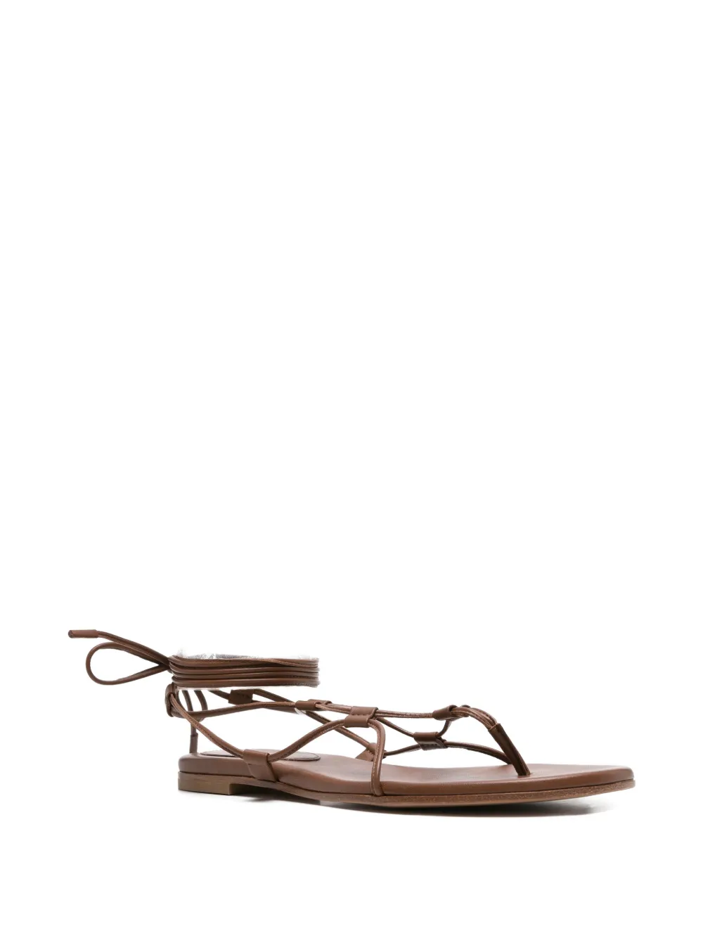 Gianvito Rossi Sandalen met striksluiting Bruin